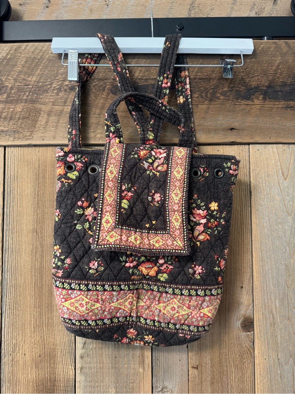 Vera Bradley Chocolat Pattern Drawstring Backsack